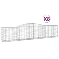 vidaXL Gabionen mit Hochbogen 8 Stk. 400x50x80/100cm...