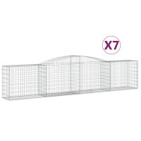 vidaXL Gabionen mit Hochbogen 7 Stk. 400x50x80/100cm...