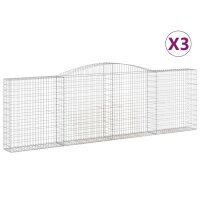 vidaXL Gabionen mit Hochbogen 3 Stk. 400x30x120/140cm...