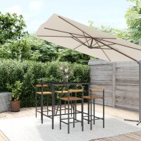 vidaXL 5-tlg. Gartenbar-Set Schwarz Poly Rattan &...
