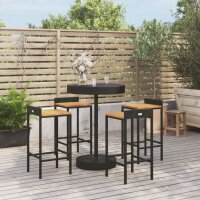 vidaXL 5-tlg. Gartenbar-Set Schwarz Poly Rattan &...