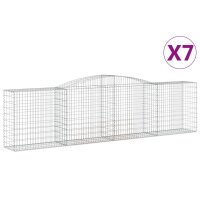 vidaXL Gabionen mit Hochbogen 7 Stk. 400x50x100/120cm...