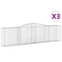 vidaXL Gabionen mit Hochbogen 3 Stk. 400x50x100/120cm...