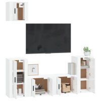 vidaXL 5-tlg. TV-Schrank-Set Hochglanz-Wei&szlig; Holzwerkstoff