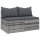 vidaXL Garten-Mittelsofas mit Kissen 2 Stk. Grau Poly Rattan