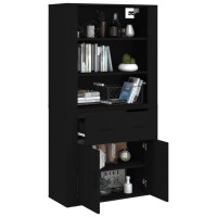 vidaXL Highboard Schwarz Holzwerkstoff