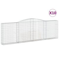 vidaXL Gabionen mit Hochbogen 10Stk. 400x30x120/140cm...