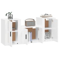 vidaXL 3-tlg. TV-Schrank-Set Hochglanz-Wei&szlig; Holzwerkstoff