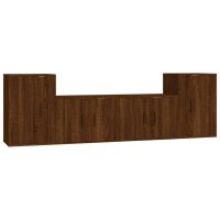 vidaXL 4-tlg. TV-Schrank-Set Braun Eichen-Optik...