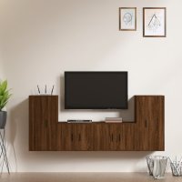 vidaXL 4-tlg. TV-Schrank-Set Braun Eichen-Optik...