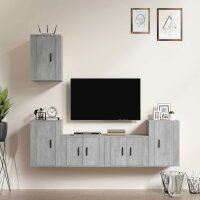 vidaXL 5-tlg. TV-Schrank-Set Betongrau Holzwerkstoff