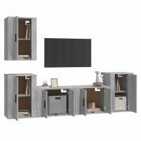 vidaXL 5-tlg. TV-Schrank-Set Betongrau Holzwerkstoff