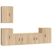 vidaXL 5-tlg. TV-Schrank-Set Sonoma-Eiche Holzwerkstoff