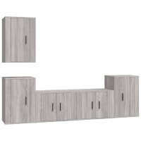 vidaXL 5-tlg. TV-Schrank-Set Grau Sonoma Holzwerkstoff