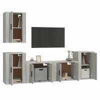 vidaXL 5-tlg. TV-Schrank-Set Grau Sonoma Holzwerkstoff