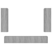 vidaXL 4-tlg. TV-Schrank-Set Grau Sonoma Holzwerkstoff