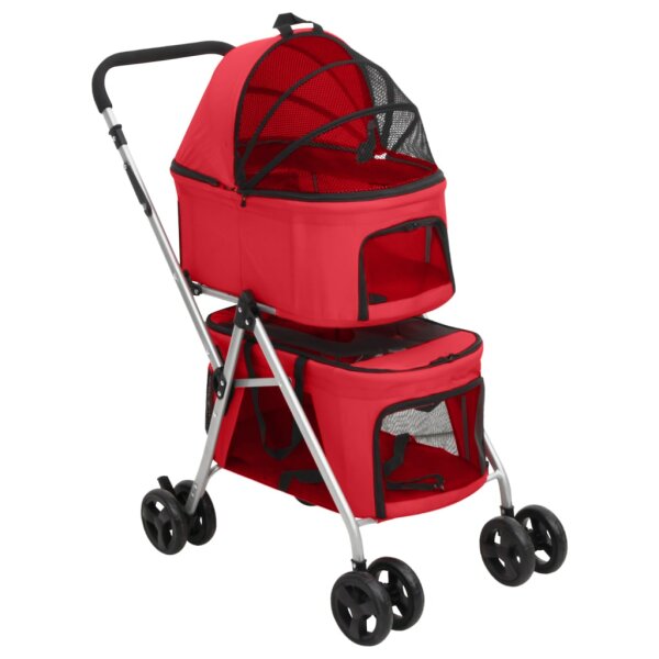 vidaXL Hundewagen f&uuml;r 2 Hunde Faltbar Rot 83x48x97 cm Oxford-Gewebe