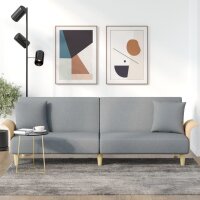 vidaXL Schlafsofa mit Armlehnen Hellgrau Stoff