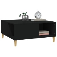 vidaXL Couchtisch Schwarz 80x80x36,5 cm Holzwerkstoff