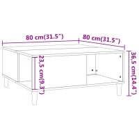 vidaXL Couchtisch Schwarz 80x80x36,5 cm Holzwerkstoff