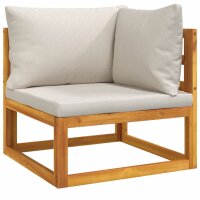 vidaXL Modular-Ecksofa mit Hellgrauen Kissen Massivholz...