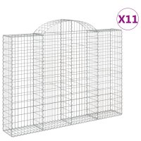 vidaXL Gabionen mit Hochbogen 11Stk. 200x30x140/160cm...