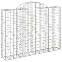 vidaXL Gabionen mit Hochbogen 11Stk. 200x30x140/160cm Verzinktes Eisen