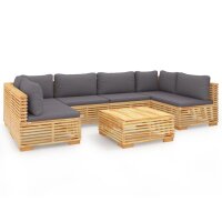 vidaXL 7-tlg. Garten-Lounge-Set mit Kissen Massivholz Teak