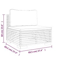 vidaXL 7-tlg. Garten-Lounge-Set mit Kissen Massivholz Teak