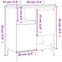 vidaXL Sideboard Schwarz 60x35x70 cm Holzwerkstoff