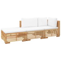 vidaXL 3-tlg. Garten-Lounge-Set mit Kissen Massivholz Teak