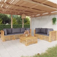 vidaXL 6-tlg. Garten-Lounge-Set mit Kissen Massivholz Teak