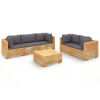 vidaXL 6-tlg. Garten-Lounge-Set mit Kissen Massivholz Teak