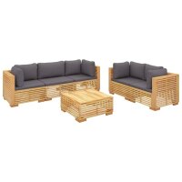 vidaXL 6-tlg. Garten-Lounge-Set mit Kissen Massivholz Teak