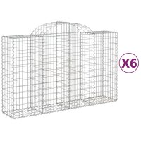 vidaXL Gabionen mit Hochbogen 6 Stk. 200x50x120/140cm...