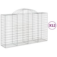 vidaXL Gabionen mit Hochbogen 12Stk. 200x50x120/140cm...