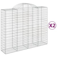 vidaXL Gabionen mit Hochbogen 2 Stk. 200x50x160/180cm...