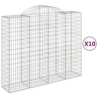 vidaXL Gabionen mit Hochbogen 10Stk. 200x50x160/180cm...