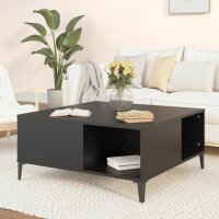 vidaXL Couchtisch Schwarz 80x80x36,5 cm Holzwerkstoff