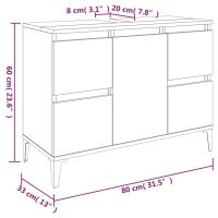 vidaXL 3-tlg. Badm&ouml;bel-Set Braun Eichen-Optik Holzwerkstoff