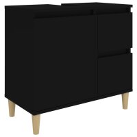 vidaXL Badschrank Schwarz 65x33x60 cm Holzwerkstoff