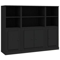 vidaXL Highboards 3 Stk. Schwarz Holzwerkstoff