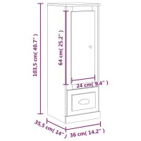 vidaXL Highboard Braun Eichen-Optik 36x35,5x103,5 cm Holzwerkstoff