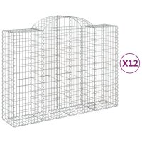 vidaXL Gabionen mit Hochbogen 12Stk. 200x50x140/160cm...