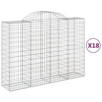 vidaXL Gabionen mit Hochbogen 18Stk. 200x50x140/160cm...