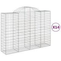 vidaXL Gabionen mit Hochbogen 14Stk. 200x50x140/160cm...