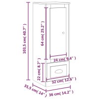 vidaXL Highboard Sonoma-Eiche 36x35,5x103,5 cm Holzwerkstoff