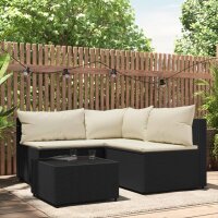 vidaXL 4-tlg. Garten-Lounge-Set mit Kissen Schwarz Poly...
