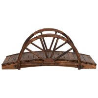 WOWONA Gartenbr&uuml;cke mit Rad-Design 99x50x38 cm Massivholz Tanne