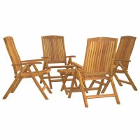 vidaXL 5-tlg. Garten-Lounge-Set Massivholz Teak